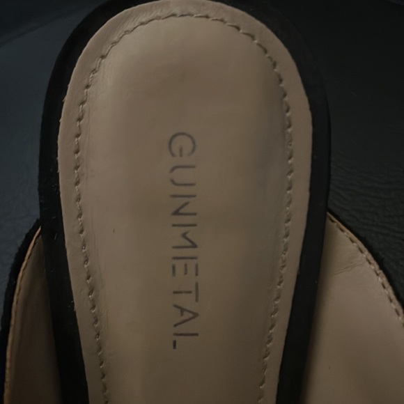 Gunmetal Genuine Fur Leopard Print Slip On Flats - Picture 3 of 3